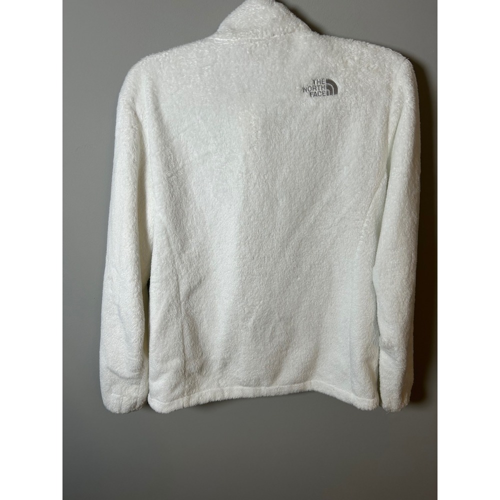 The North Face Osito White Full Zip Fleece Jacket Womens Large Mock Neck Soft - Picture 2 of 4